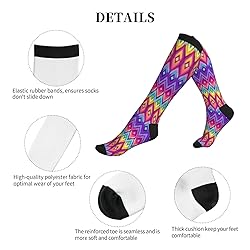 aipoase Rainbow Geometry Compression Socks Knee