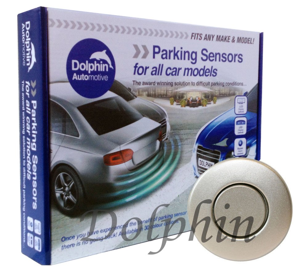 Dolphin Automotive DPS400 Reverse Parking Sensors Auto Express Award Winning In 32 Colours 4 Ultrasonic Radar Sensors Kit Audio Alert System Matt & Gloss Black +30 More Colours (Champagne) — image 1
