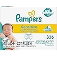 Baby Wipes Fitment, 336 count - Pampers Sensitive Water Based Hypoallergenic and Unscented Baby Wipes (Packaging May Vary)