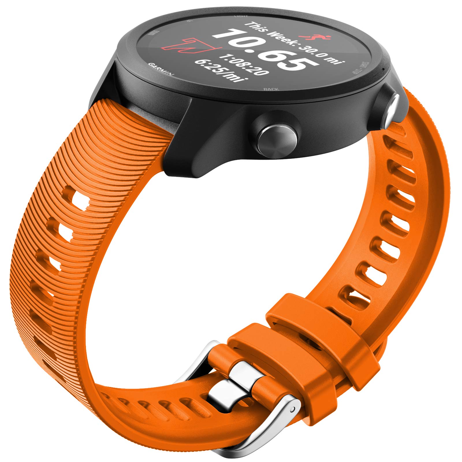 NotoCity for Garmin Forerunner 645 Strap/245 Strap, 20mm Replacement Strap Soft Silicone for Vivoactive 3 Music Vívomove HR Forerunner 645/245 Music (orange)