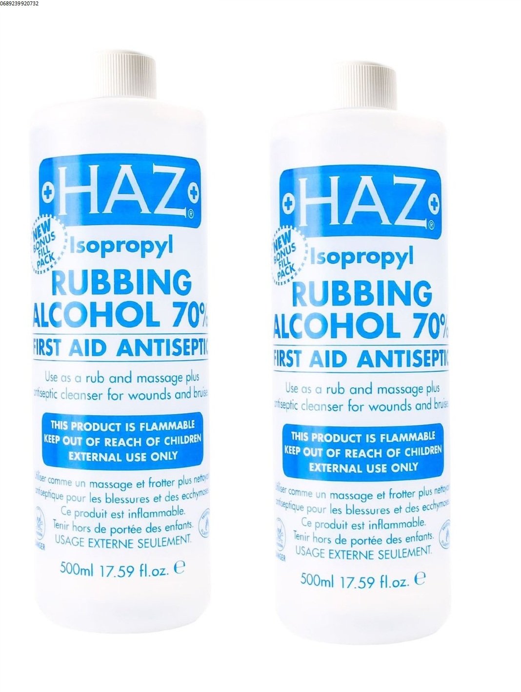 Haz 500 ml Isopropyl Rubbing Alcohol First Aid Anti Septic 70% (2Pcs Offer)
