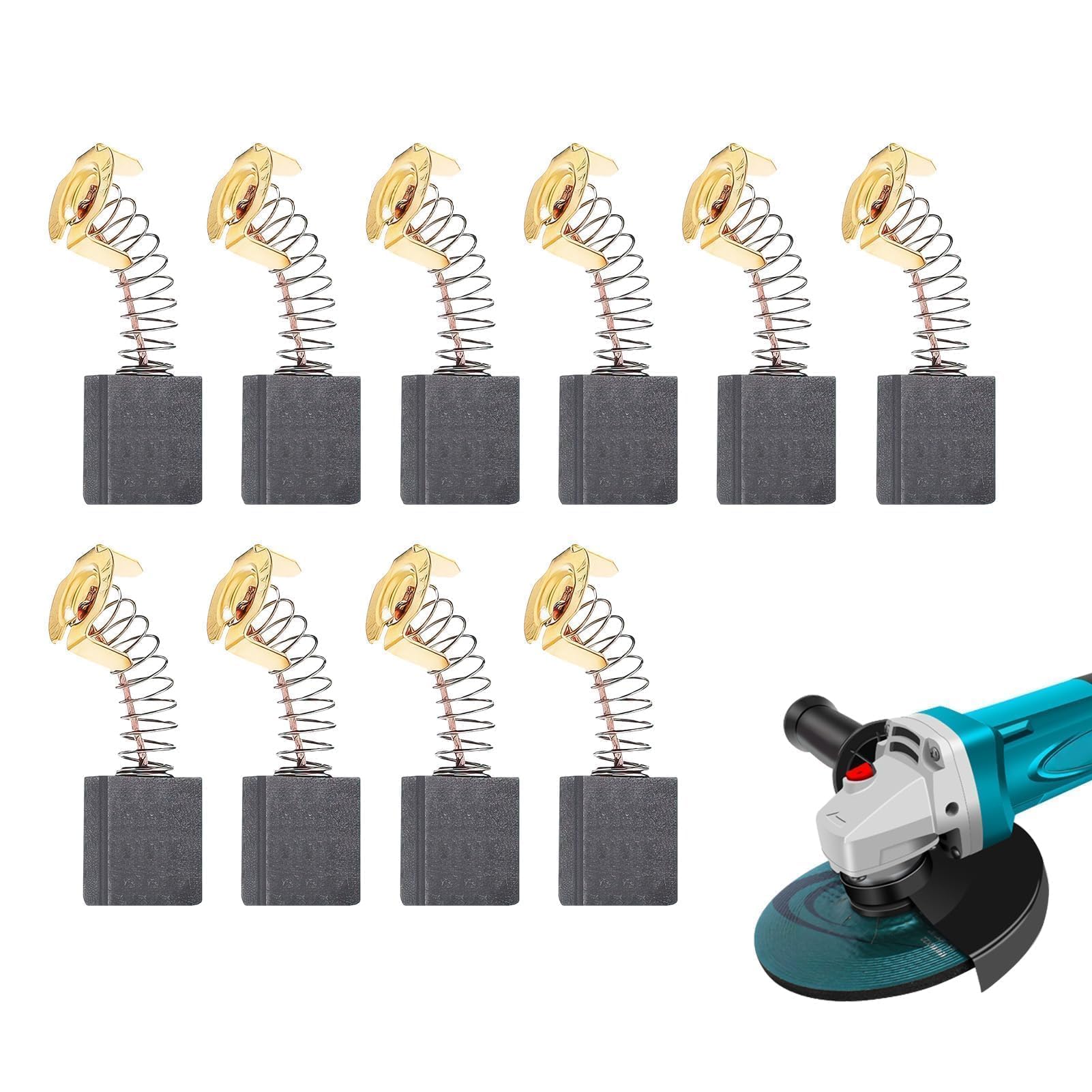 10pcs Carbon Brushes, 11mm x 7mm x 7mm Replacement Carbon Brush for Electric Motor, Graphite Carbon Brush with Spring for Electric Machine