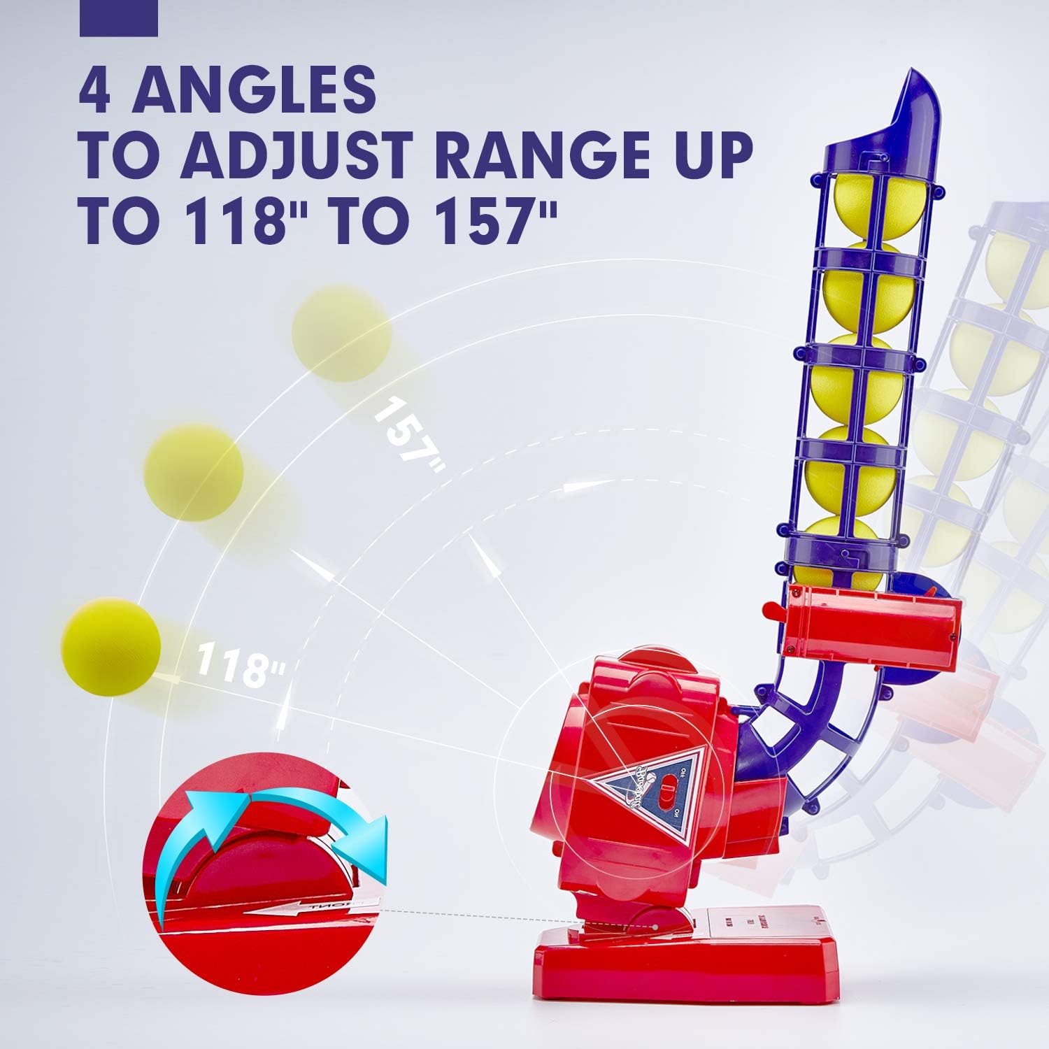 CubicFun Baseball Pitching Machine for Kids Outdoor Toys for Kids 6-12 Boys Girls, Baseball Tennis Training Outdoor Toy for Boys 5-7 Automatic Pitcher 10 Eva Balls, Toys for 5 Year Old Boys: Sports & Outdoors