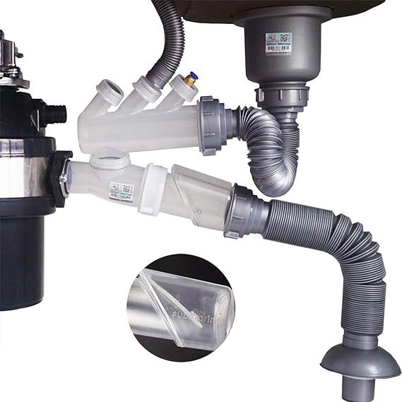 Garbage Disposer Drain Kit For Single Double Slot Sewer Pipe Sink, Kitchen Sinks, Bar Sinks