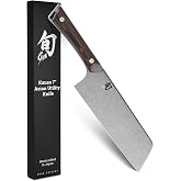 Shun Kanso 7" Asian Utility Knife | Handcrafted Japanese Kitchen Knife Ideal for Stir Fry, AUS10A Stainless Steel Blade, Tagayasan Handle