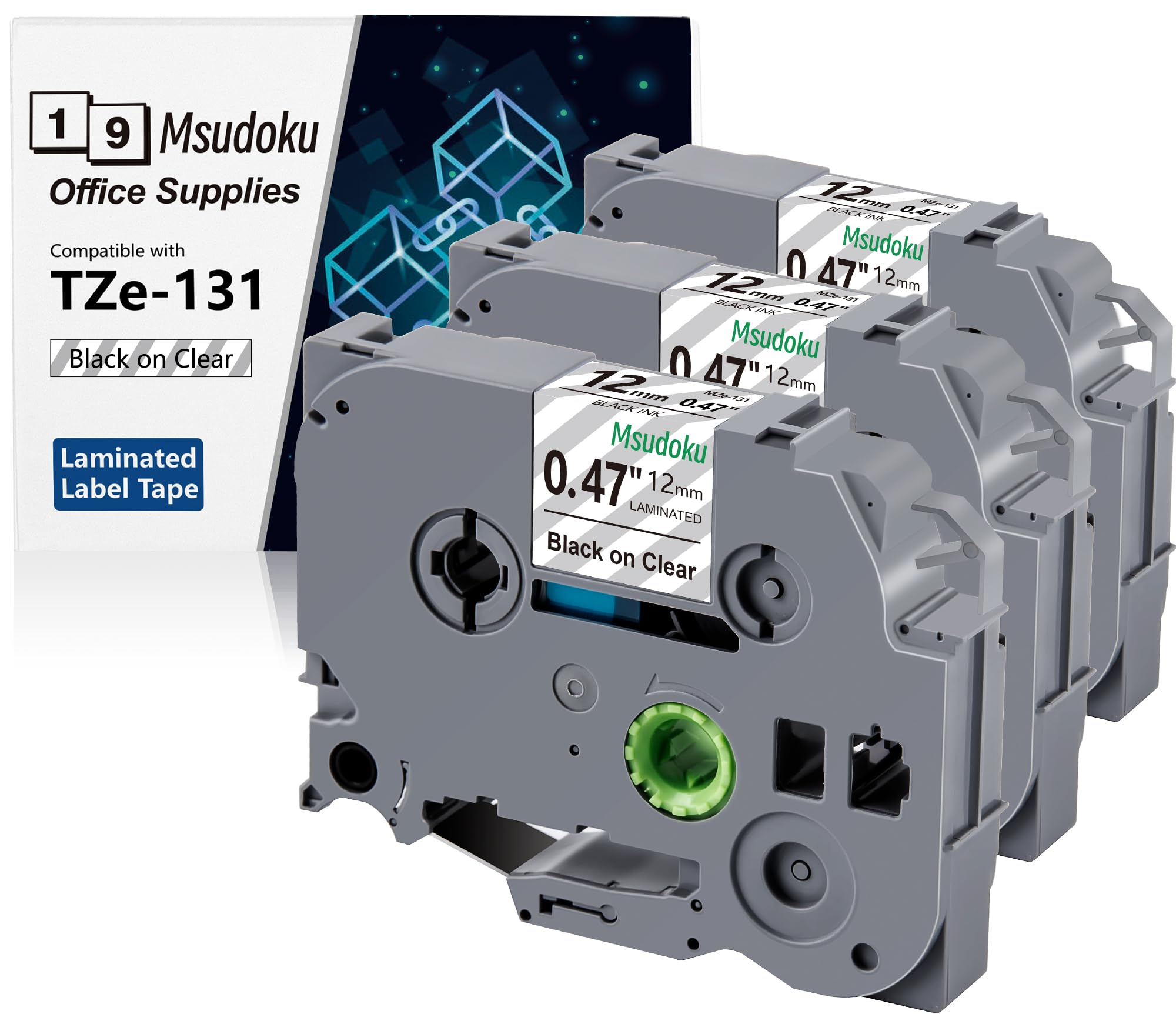 Msudoku Tze Tz Tape 12mm 0.47 Laminated Clear