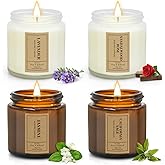 Candle Gift Set for Home – 4 Pack Scented Soy Wax Candles, Lavender, Jasmine, Sandalwood & Sage – Long Lasting Aromatherapy Candles for Relaxing, Gifts for Women, Mom & Home Decor