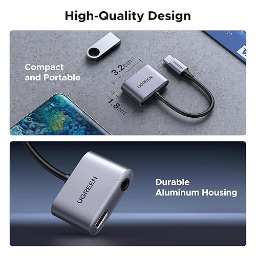 UGREEN USB C to Headphone and Charger Adapter in Type C to