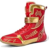 Hiuzylqx Boxing Shoes for Mens Combat Wrestling Shoes Breathable Lightweight Teenagers Muay Thai Kickboxing Sparring