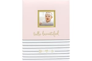 Pearhead Hello Beautiful, First 5 Years Baby Memory Book with Photo Insert, Pink
