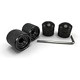 Metal Guitar Knobs, Black Nickel, Volume Tone Speed Control Dome Knob with Allen Keys Screws for Fender Telecaster Gibson Les Paul Electric Guitar Bass Accessories, 4 Pieces