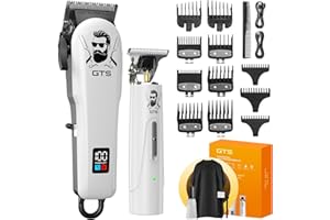 GTSPro Hair Clippers for Men, Clippers and Trimmers Set, Barber Clippers, Electric Hair Trimmer with Box, Gifts for Men White