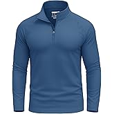 KINSWT Mens UPF 50+ Sun Shirt Long Sleeve 1/4 Zip SPF UV Protection Lightweight Quick Dry Quarter Zip Golf Shirt