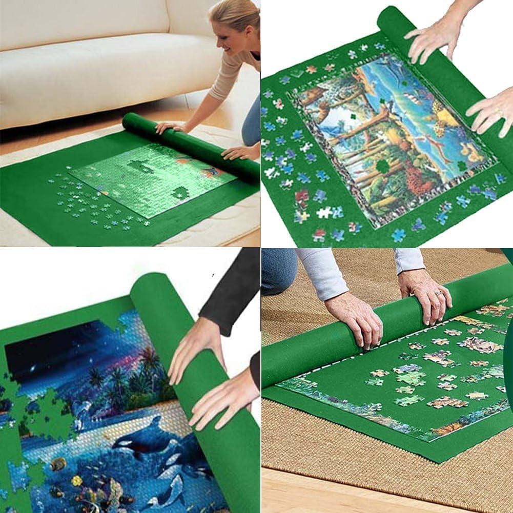 Puzzle Mat Roll up Jigsaw Puzzle Pad Puzzle Storage Felt Mat Puzzles Saver (35.6" x 24.1") - Fits up to 1000 Pieces: Toys & Games