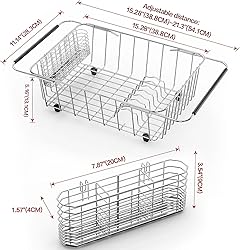 Fanbsy Large Dish Drainer Rack in Sink
