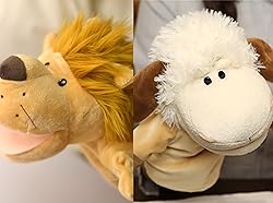 LOMTRATS Animal Hand Puppets for Kids with Movable
