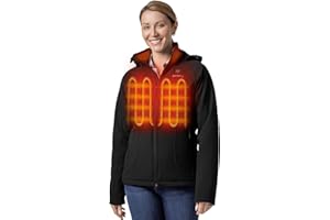 ORORO [Upgraded Women's 4-Zone Heated Jacket with Heated Collar, Heated Coat with Detachable Hood