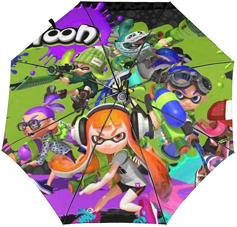Amazon Co Jp スプラトゥーン イカキッズ 折りたたみ傘 折り畳み傘 おりたたみ傘 ワンタッチ 自動開閉 高強度グラスファイバー 8本傘骨 96cm広さ 大きい 頑丈 梅雨対策 メンズ レディース 超撥水 晴雨兼用 完全遮光コンパクト 収納ポーチ付き ホーム キッチン