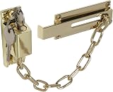 XFORT Polished Brass Locking Door Chain Front Door Security Chain
