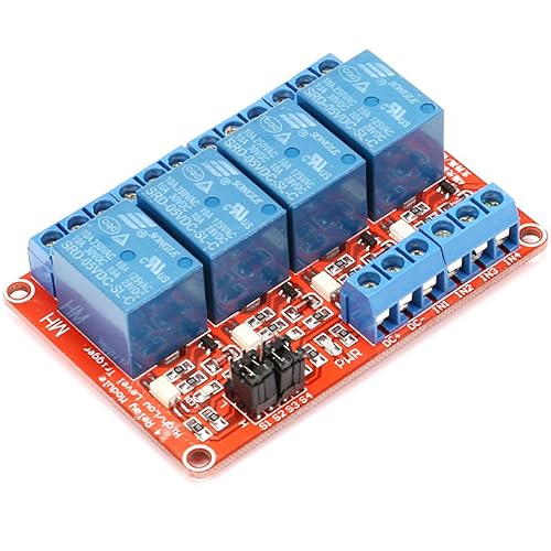 JESSINIE 2 Pack 5V 2-Channel Relay Module with Optocoupler, Red Expansion Board Supports High/Low Level Trigger 2-Way OPTO