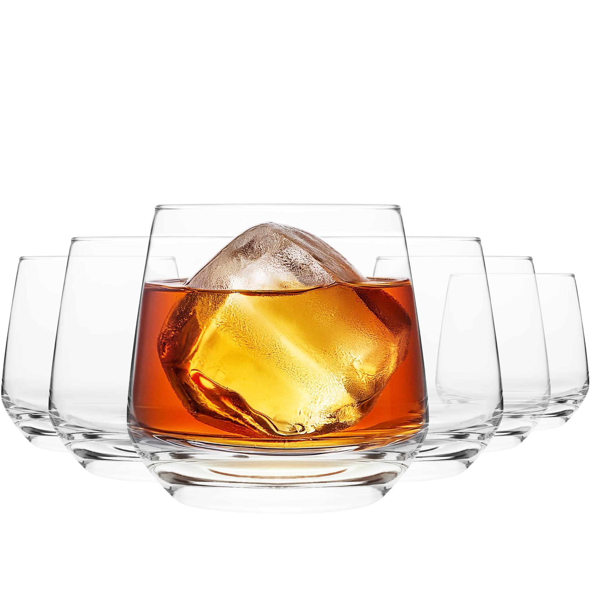 Homiu Water Drinking Glasses Tumbler Set | Set of 6 | 345 ML | Whiskey Glass Cups Juice Wine Cocktail Set | Ideal Home Bar Gift | Florence Collection | Dishwasher Safe | Tumbler Glasses