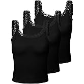 Sintege Women's Lace Patchwork Tank Top Lace Camisole Tank Sleeveless Cami Crop Y2k Tops