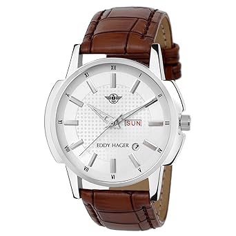 Eddy Hager White Day and Date Dial Mens Watch EH-101-BR