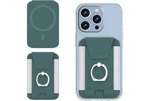 MAZYOYO 3 in 1 Mag safe Wallet, Men's Magnetic Wallet Card Cases with Cell Phone Holder, Magnetic Phone Wallet with Leather Privacy Flap for iPhone 15/14/13/12 Series, DarkGreen