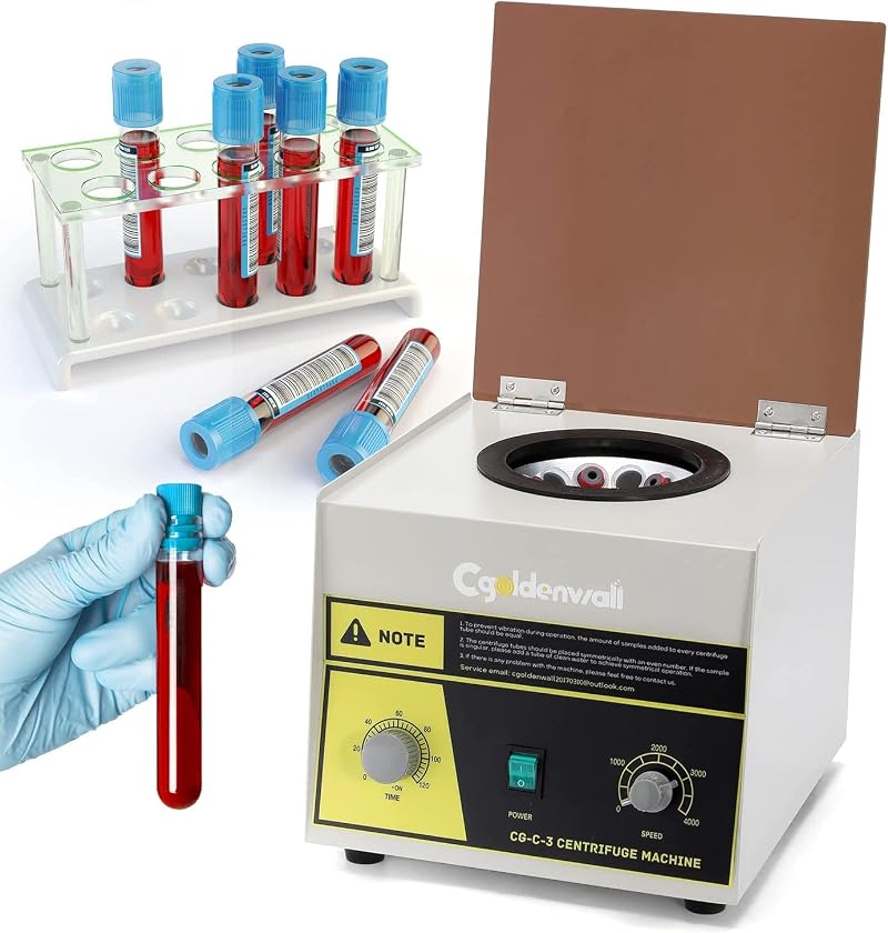 CGOLDENWALL Lab Centrifuge 4000rpm 12x20ml 2325xg Timer Hospital Biological