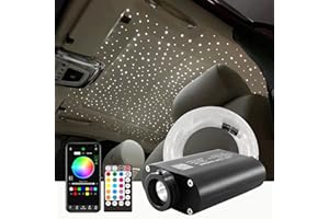 ATOKEE Starlight Headliner Kit, 16W Fiber Optic Lights Kit for Car Roof, 500pcs*(0.03in+0.04in+0.06in)*9.8ft Sound Activated Star Ceiling Lights, Controlled by App/Remote
