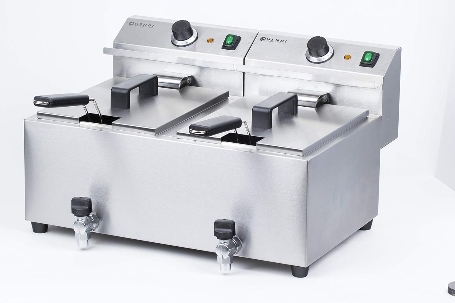 HENDI Freidora Mastercook con grifo de drenaje (2 x 8 litros ...