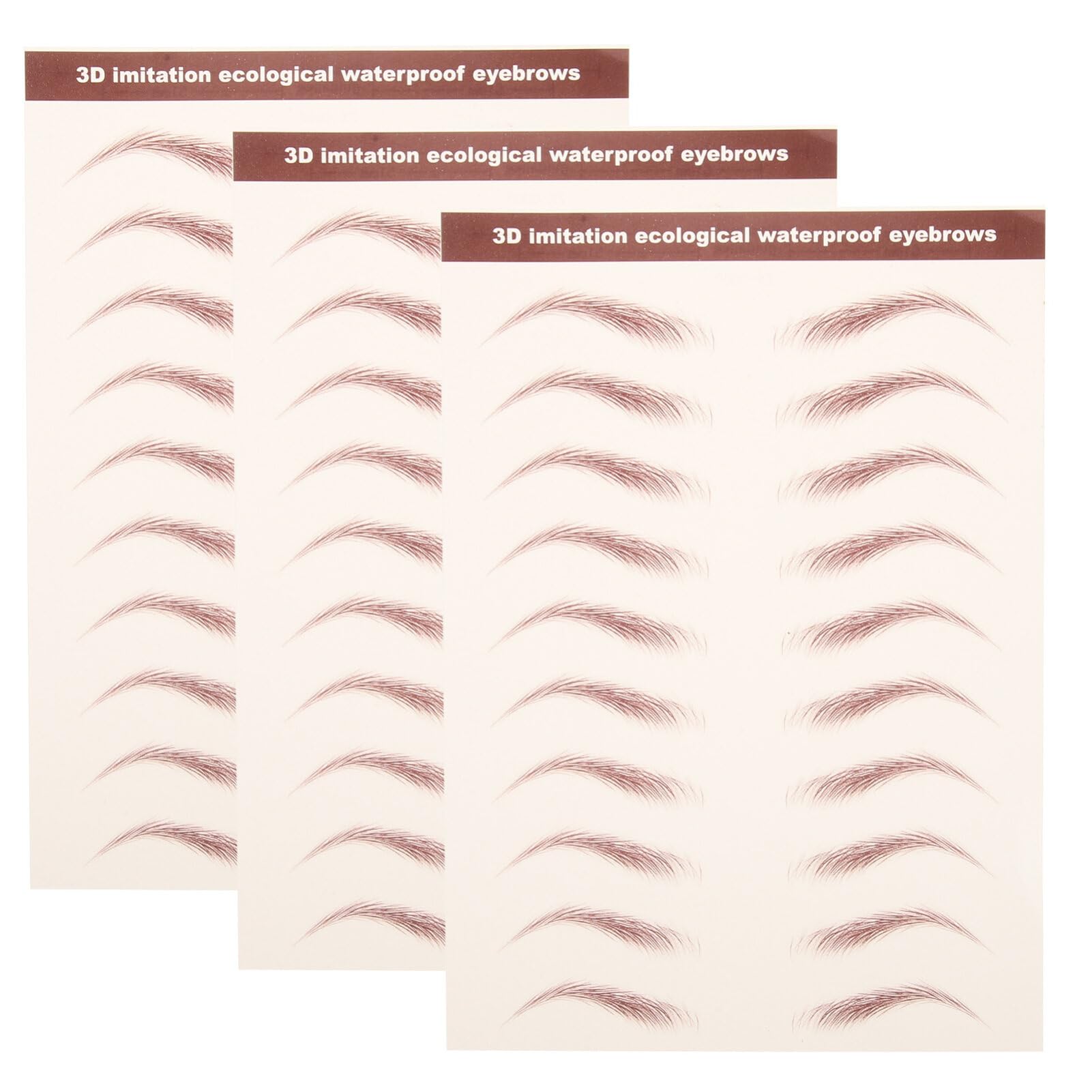 PATKAW 3 Sheets Eyebrow Sticker Light Brown Waterproof
