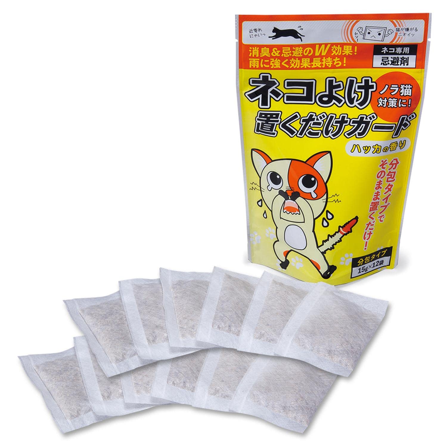 コモライフ ネコよけ 置くだけガード (15g×12袋) 効果約1か月 猫 忌避 消臭 分包 ハッカの香り 雨に強い商品画像