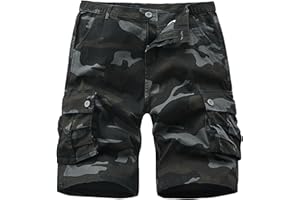 VtuAOL Men's Cargo Shorts for Men Casual Cotton Fishing Hiking Shorts with Multi Pockets
