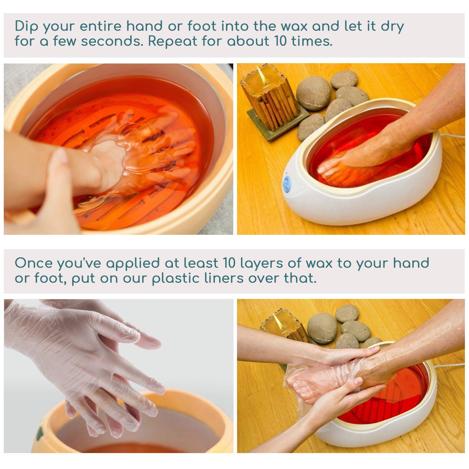 200pcs Paraffin Wax Bath Liners, Segbeauty Paraffin Bags for Hand & Foot, Plastic Paraffin Socks and Gloves for Therabath Hot Wax Therapy Bags Covers for Paraffin Wax Machine: Health & Personal Care
