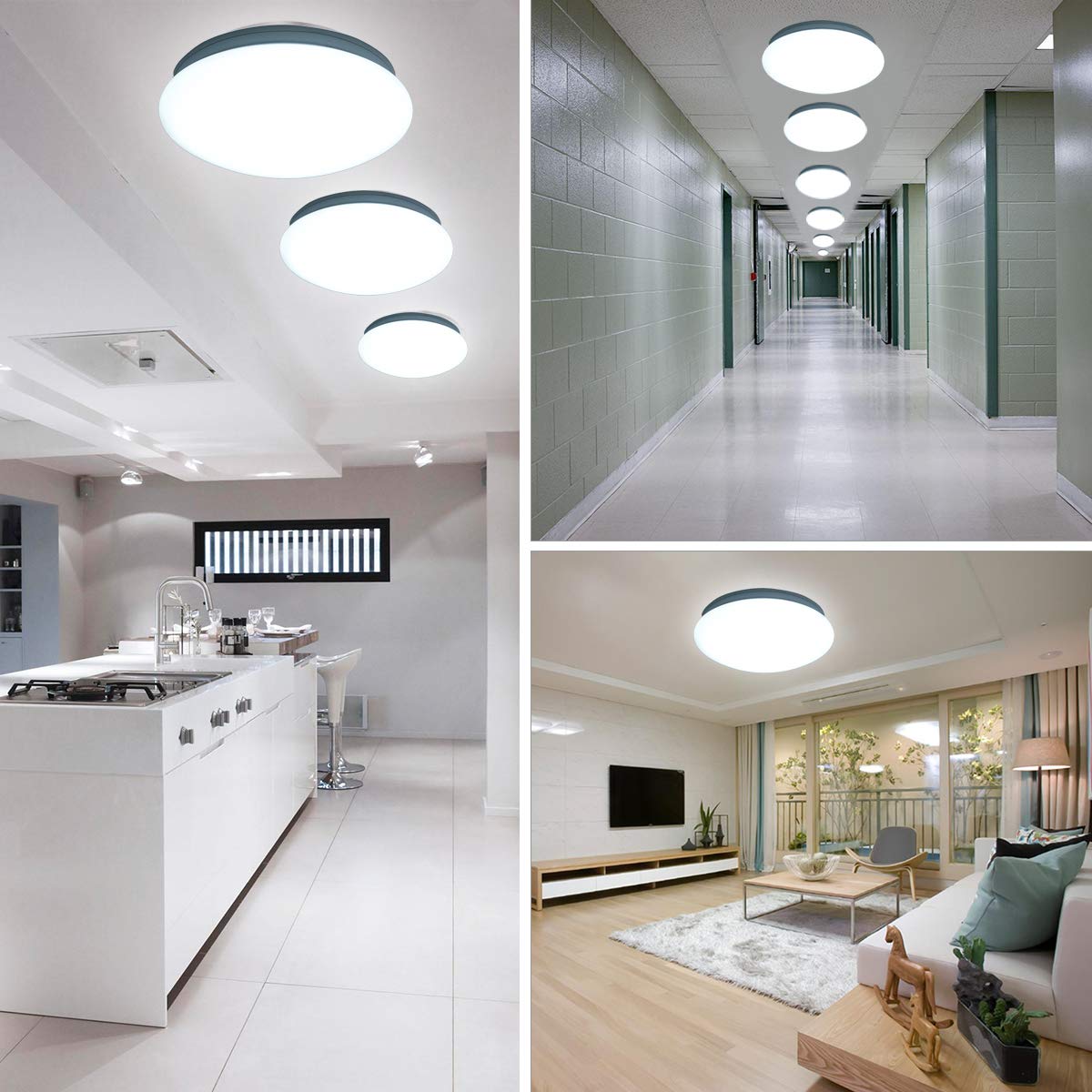 10 inch Led Ceiling Light Fixture 6000K Daylight Lighting,100W Equivalent,1200 LM,Mushroom Shape,12W Flush Mount Led Ceiling Lights for Home, Foyers, Restroom, Closet, Attic, Basement, Garage