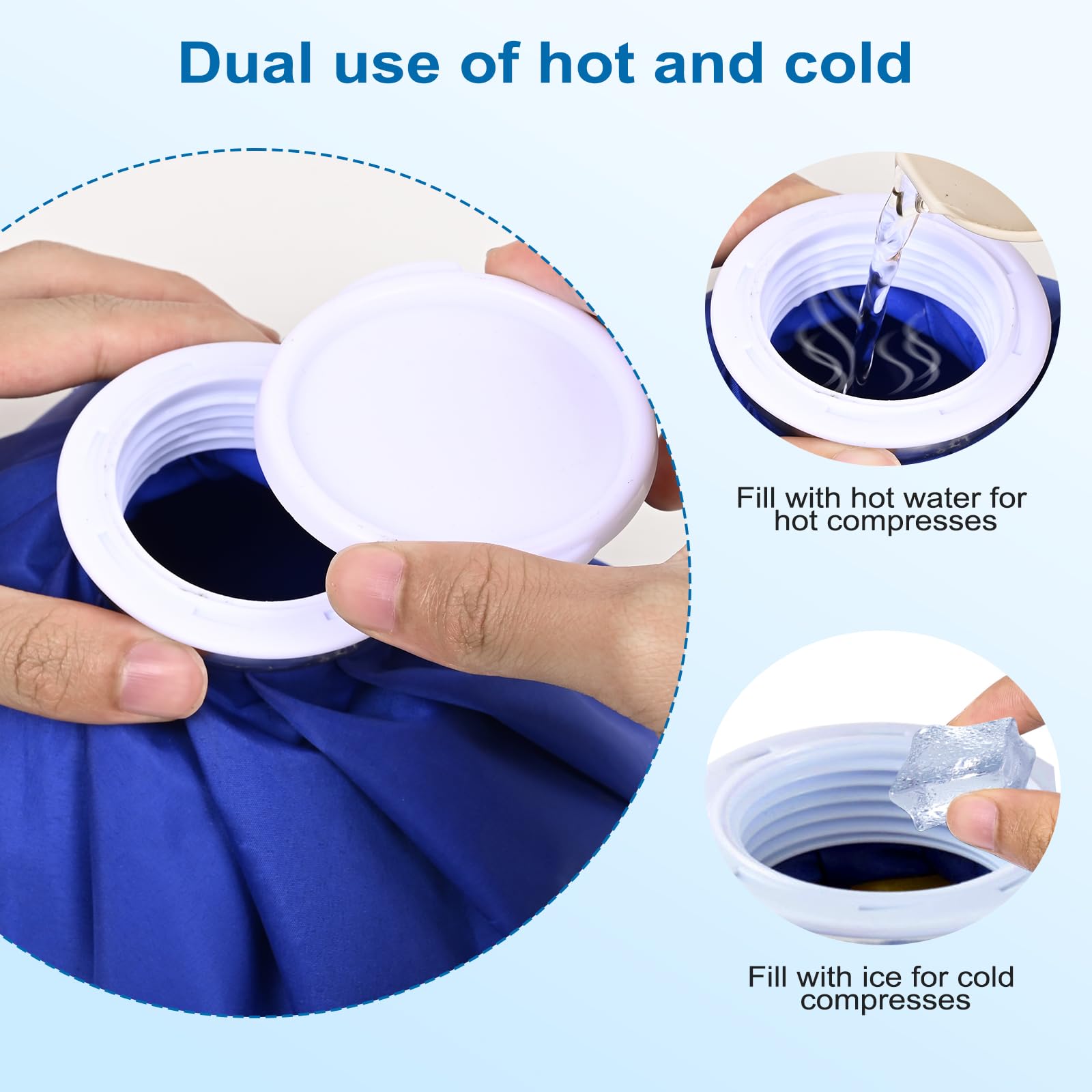 Ice Bag for Injuries, Upgrade Ice Pack for Injuries, A Cold Pack That Can Relieve Pain in All Joints of The Body, Suitable for Every One of Our Loving Homes, Ice Bags 9 Inch, Blue