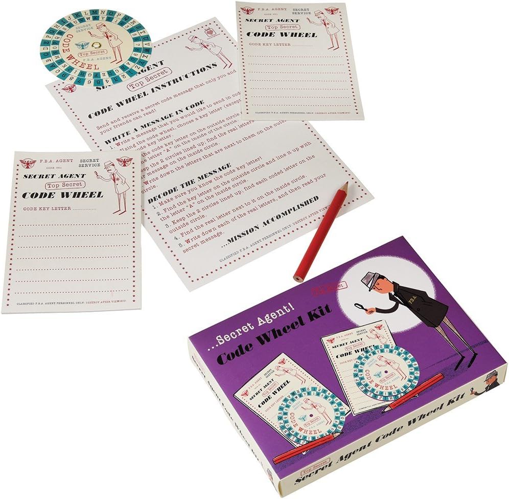 Secret Agent Code Wheel Kit - Top Secret Retro Spy Detective Set