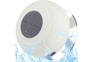 Annlend Waterproof Bluetooth Shower Speaker Portable Wireless Water-Resistant Speaker Suction Cup,Built-in Mic Gifts for Kids Speakerphone for iPhone Phone Tablet Bathroom Kitchen - White