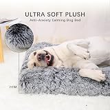 Jaspuriea Large Dog Bed 90x60x8cm Calming Plush Anti-Slip Bottom view 2