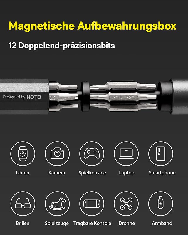 24 in 1 Feinmechaniker Schraubendreher Set, Magnetisch Präzision, Grau