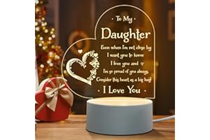 Afterprints Daughter Gifts - to My Daughter Engraved Night Light, Mothers Day Gifts for Daughter, Daughters Gift from Mom Dad on Birthday, Graduation, Wedding, Unique Night Lamp