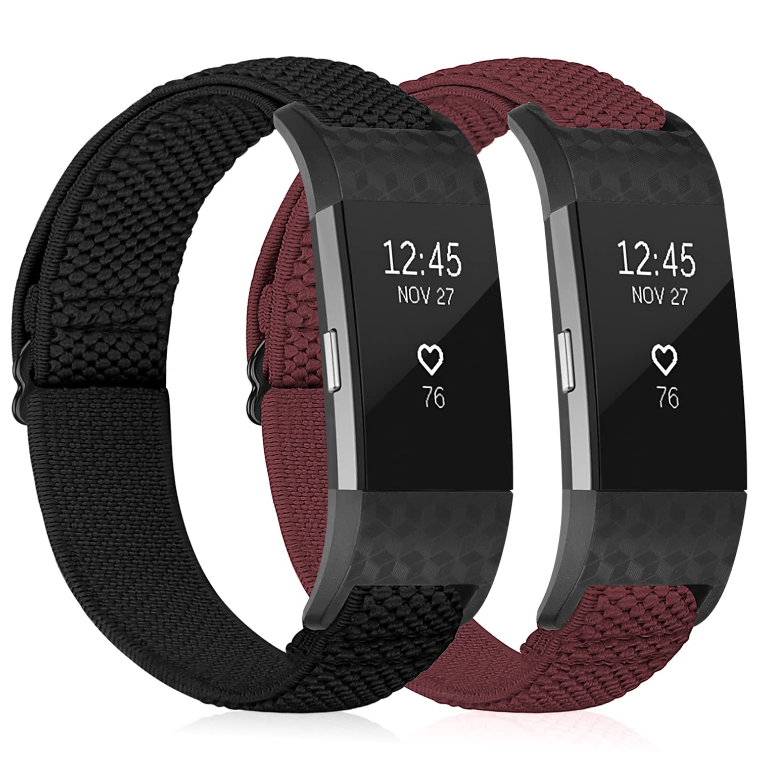 TumpCez Elastic Strap Only Compatible with Fitbit Charge 2 Strap，Adjustable Stretchy Nylon Sports Replacement Band for Men Women