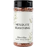 Olive & Vine Mesquite Seasoning, Smoky Flavor, For Grilling & BBQ, Rich Tradition, Authentic Taste, For Global Recipes (12.8 Ounce)