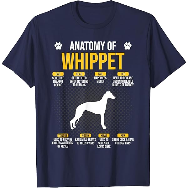 Maglietta Divertente Per Amanti Dei Cani - Whippet Guide To Training Dog | Cotone Comfort Per Tutti I Giorni