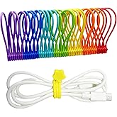 Fironst Reusable Silicone Magnetic Cable Ties, 28 Pack 7.48'' Magnetic Twist Ties for Bundling and Organizing, Holding Stuff, USB Charging Cords, Fridge Magnets, or to Play and Decorate(7 Colors)