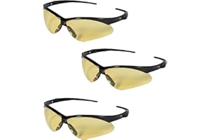 KLEENGUARD Nemesis Safety Glasses 3000359 (3 Pair) (Black Frame with Amber Lens)