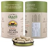 GRAZIN HEALTH - Grass Fed Bovine Collagen Capsules: 3000 Mg per Serving (30 Servings)