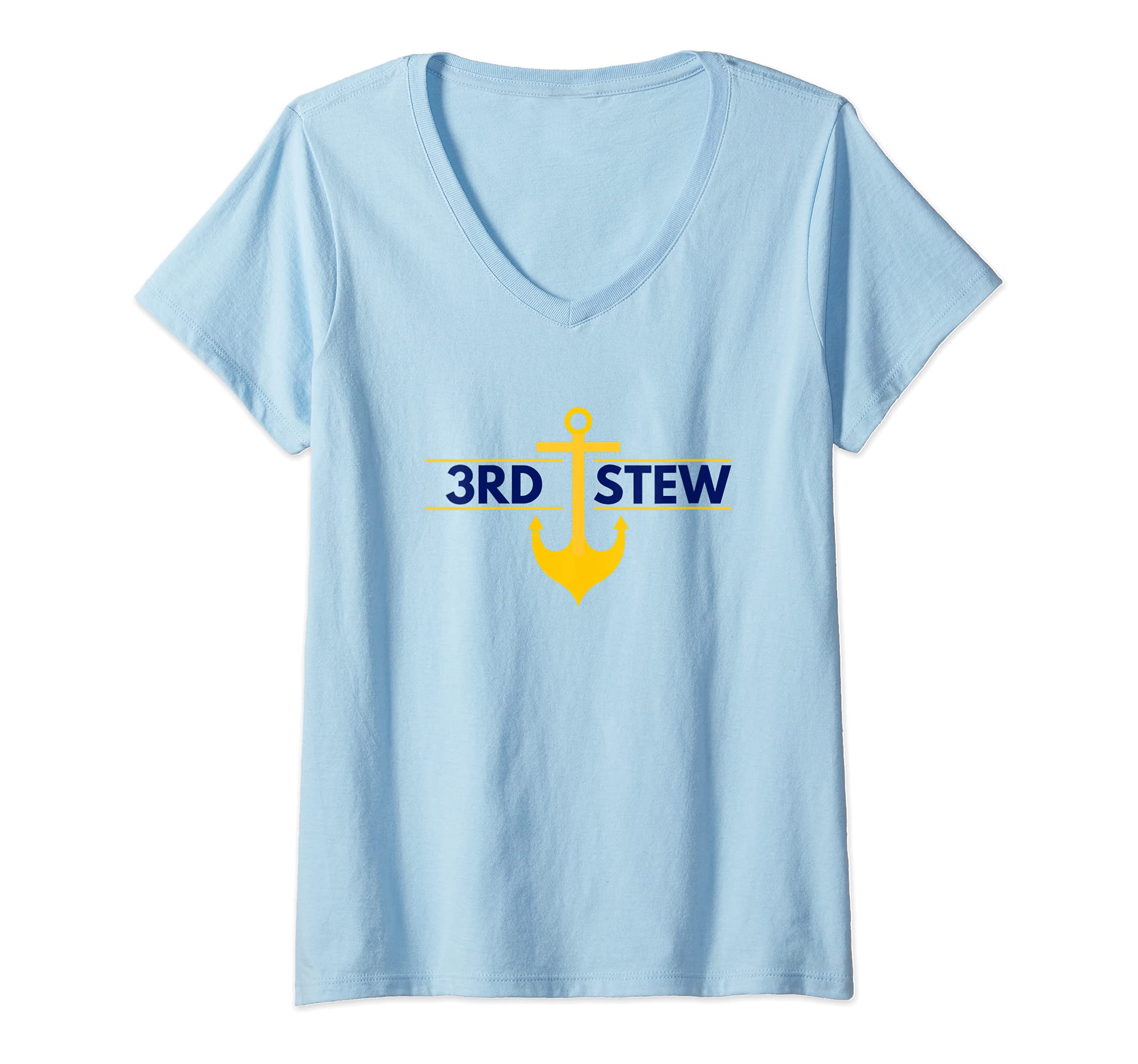 Womens 3rd Stew (AKA Third Stewardess) Yacht Crew V-Neck T-Shirt