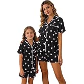 MyFav Mommy and Me Pajamas Set Mother Daughter Matching Family Sleepwear Button Down Nightwear